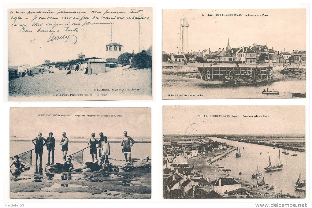 Petit-Fort-Philippe  Lot 4 Cartes Anciennes - Autres & Non Classés