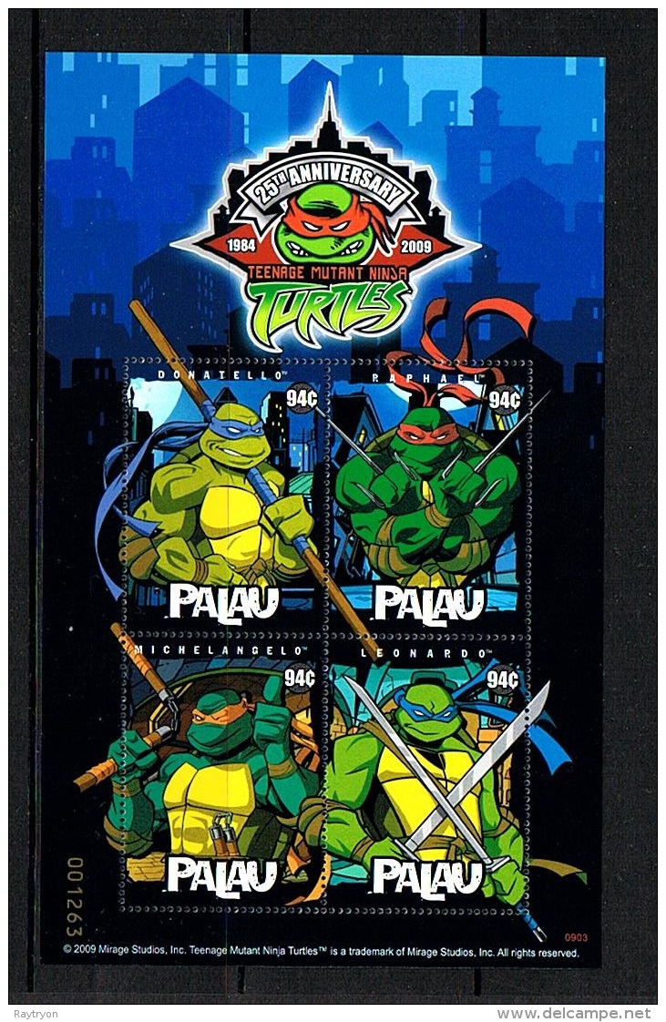 Palau 2009 Sc # Bf 954  MNH **  Teenage Mutant Ninja Turtles - Palau