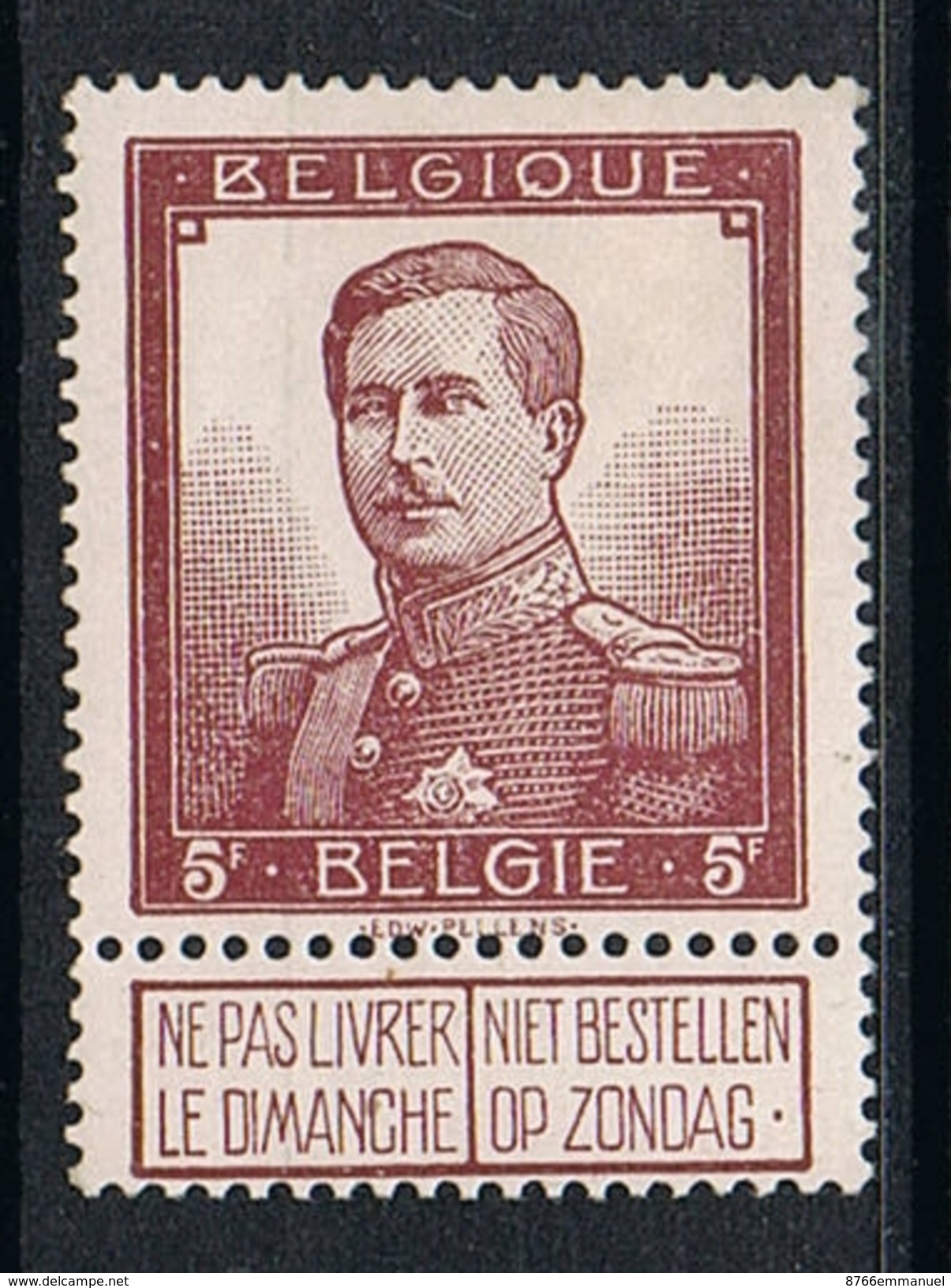 BELGIQUE N°122 N* - 1915-1920 Alberto I