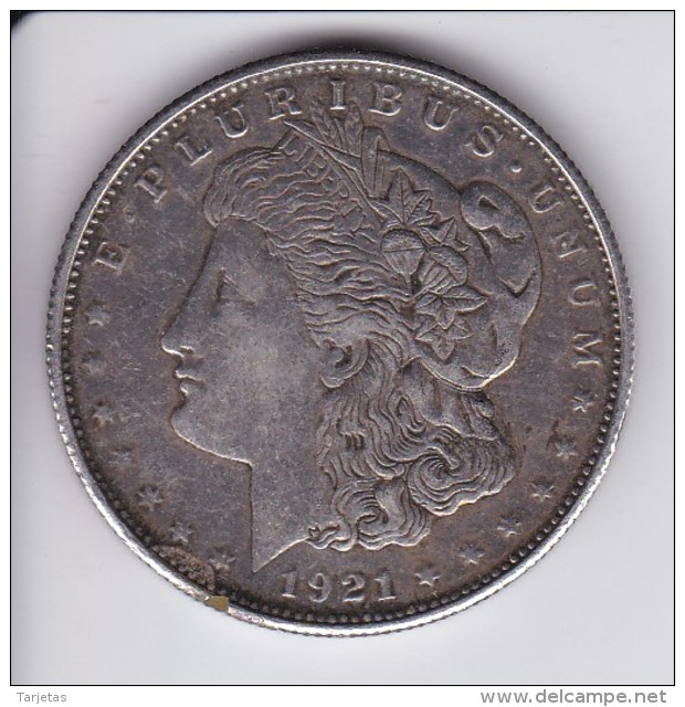 MONEDA DE PLATA DE ESTADOS UNIDOS DE 1 DOLLAR DEL AÑO 1921  (COIN) SILVER-ARGENT- MORGAN - 1878-1921: Morgan