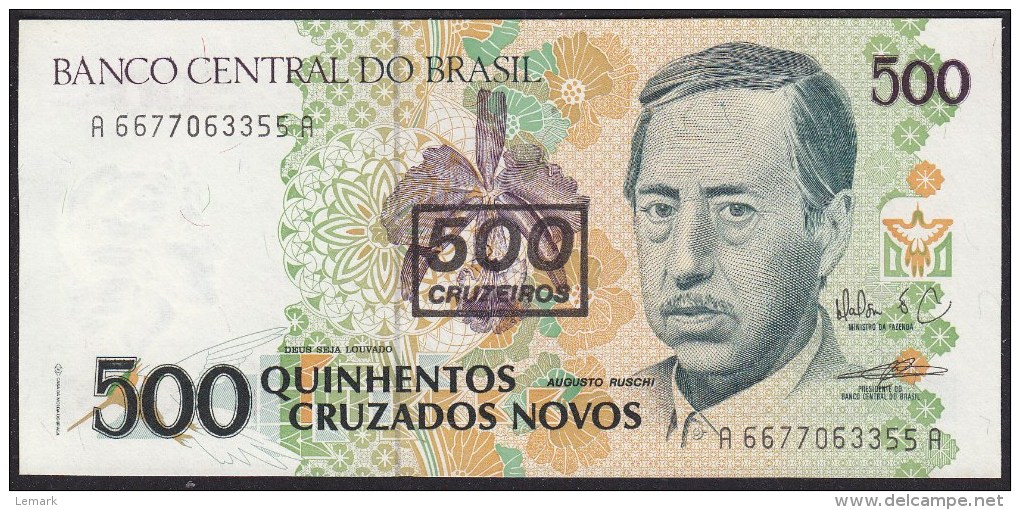 Brazil 500 Cueiros O 500 Cruzados Novos P1990 P226b UNC - Brazil