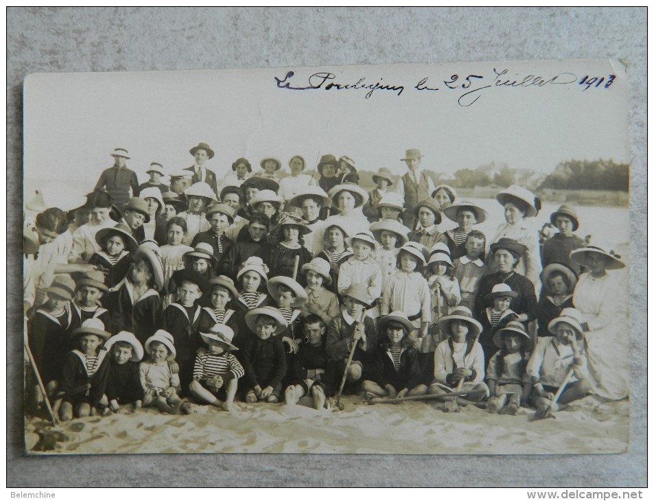 LE POULIGUEN  CARTE PHOTO BAINS DE MER JUILLET 1913 OU 1918 - Le Pouliguen