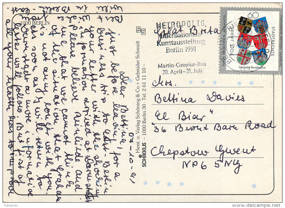 Berlin, Germany Postcard Posted 1991 Stamp - Mitte