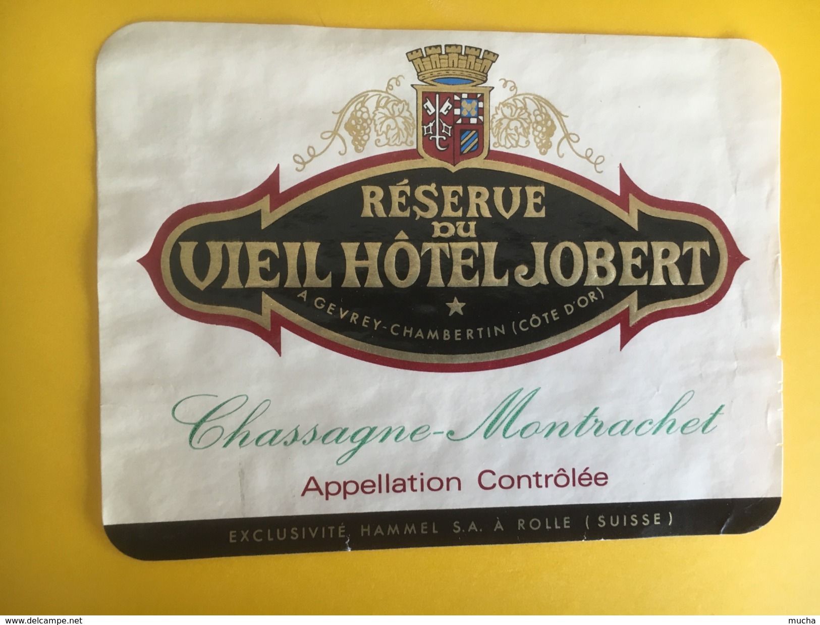 1948 - Chassagne- Montrachet Caves Du Vieil Hôtel Jobert à Gevrey Chambertin - Bourgogne