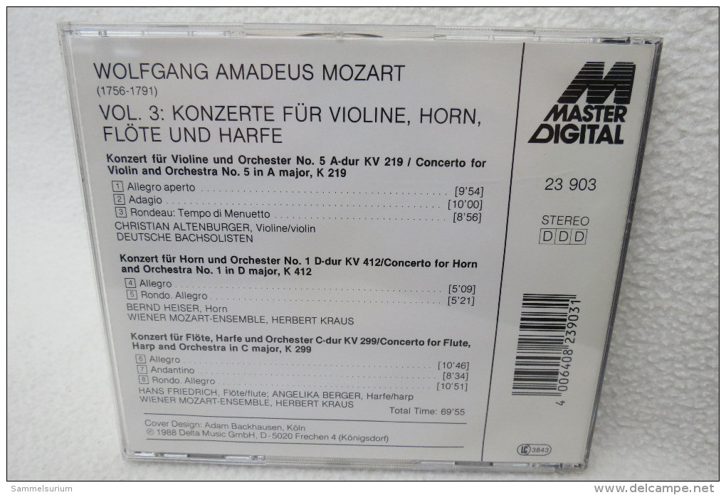 CD "Wolfgang Amadeus Mozart" Meisterwerke CD 3 - Klassik