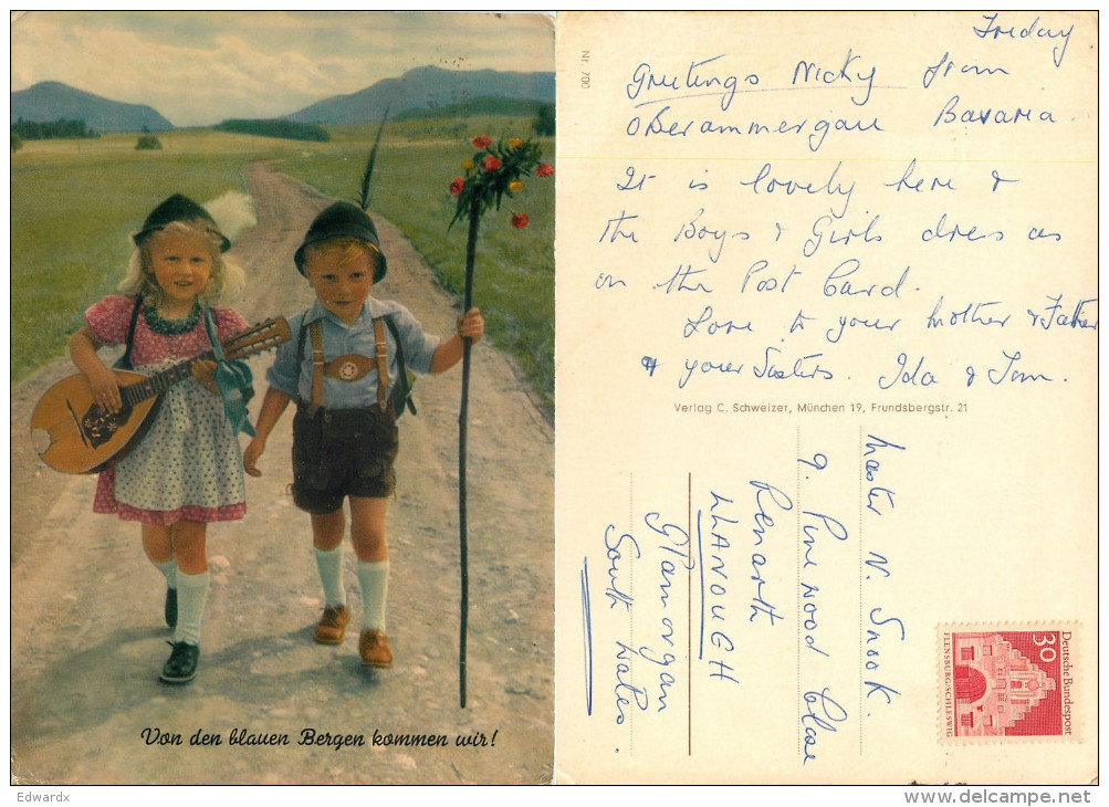 Young Children, Germany Postcard Posted 1969 Stamp - To Identify