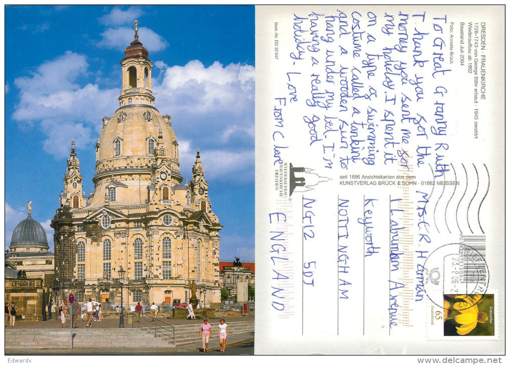 Frauenkirche, Dresden, Germany Postcard Posted 2006 Stamp - Dresden