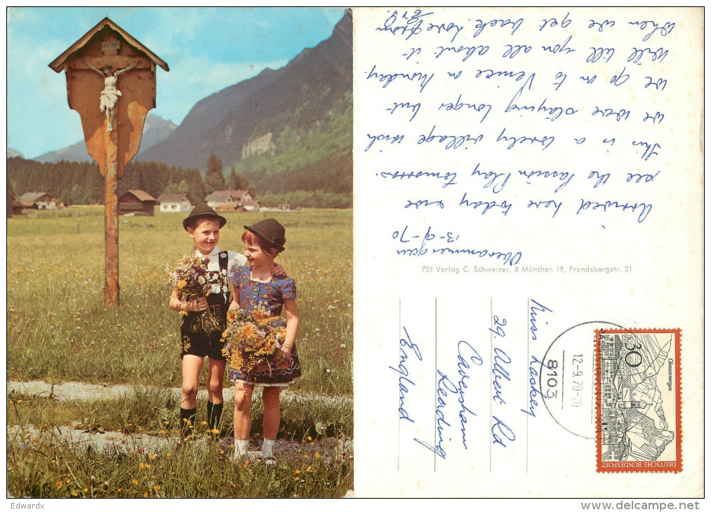 Young Children, Germany Postcard Posted 1970 Stamp - To Identify