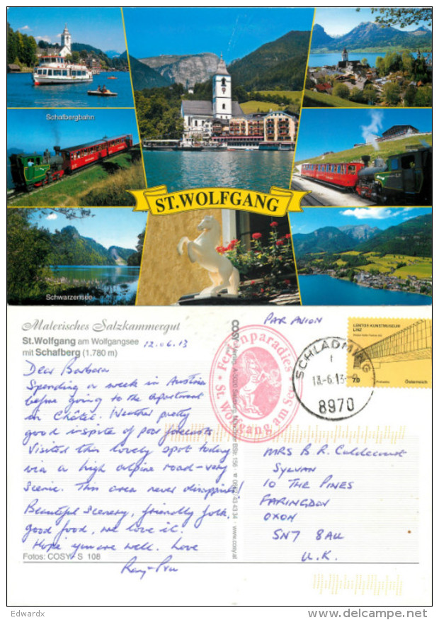 St Wolfgang Am Wolfgangsee, Oberosterreich, Austria Postcard Posted 2013 Stamp - St. Wolfgang