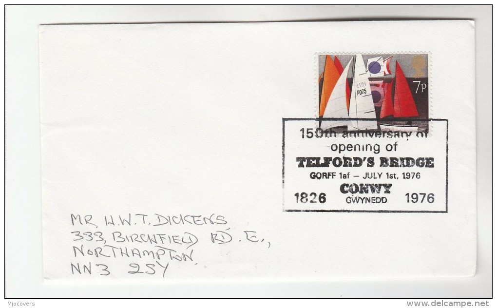 1976 Cover TELFORD BRIDGE 150TH ANNIV Event Conway Gb Stamps - Bridges