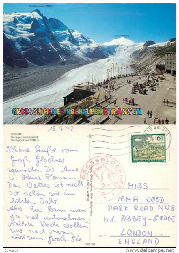 Grossglockner, Hochalpenstrasse, Karnten, Austria Postcard Posted 1992 Stamp - Other & Unclassified