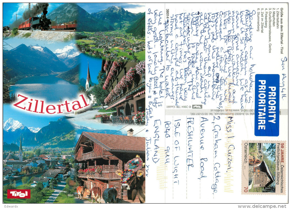 Zillertal, Tirol, Austria Postcard Posted 2013 Stamp - Zillertal