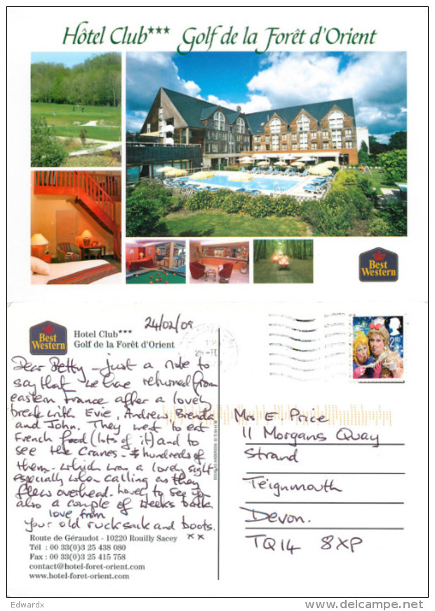 Hotel Club Golf De La Foret D'Orient, Rouilly Saucy, Seine-et-Marne, France Postcard Posted 2009 Stamp - Altri & Non Classificati