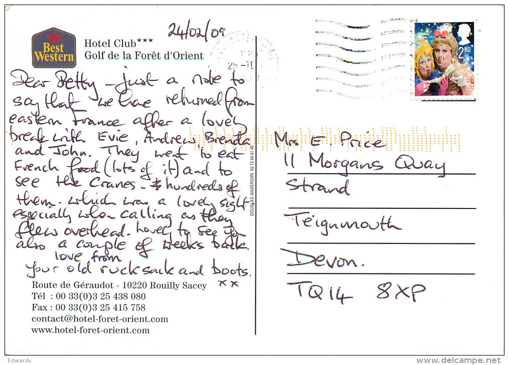 Hotel Club Golf De La Foret D'Orient, Rouilly Saucy, Seine-et-Marne, France Postcard Posted 2009 Stamp - Altri & Non Classificati
