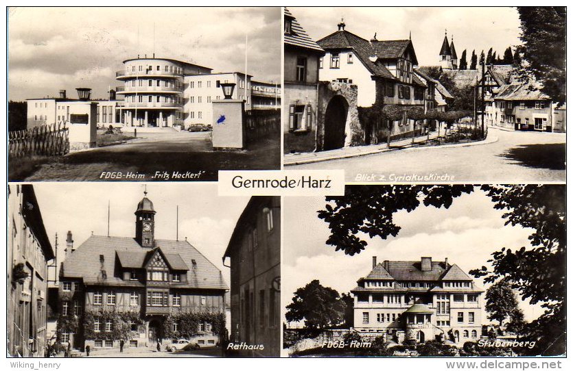 Quedlinburg Gernrode - S/w Mehrbildkarte 3 - Quedlinburg