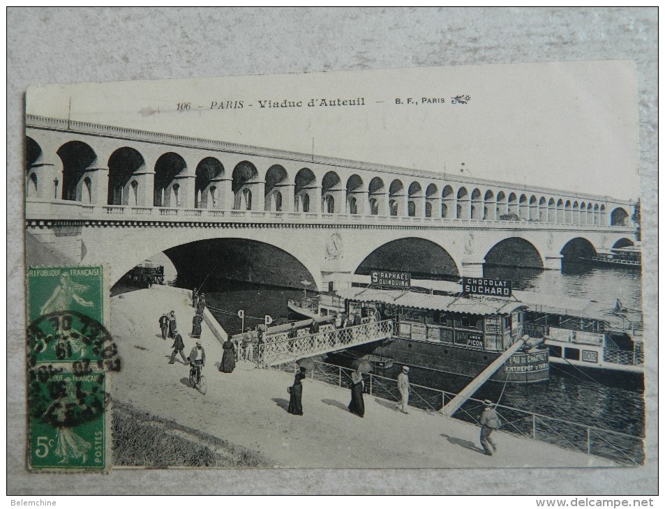 PARIS  VIADUC D'AUTEUIL  (Publicité Suchard Et Saint Raphael Quinquina) - La Seine Et Ses Bords