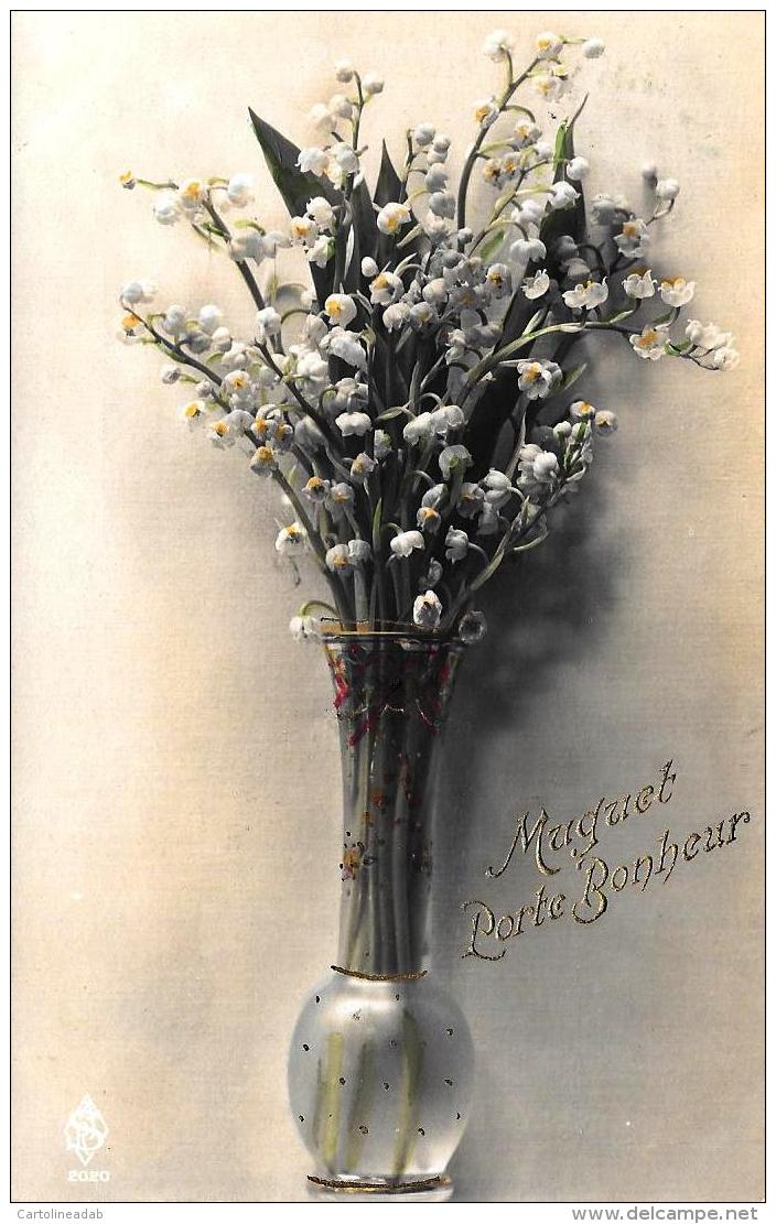 [DC3377] CPA - MUGUET PORTE BONHEUR - VASO DI MUGHETTI PORTA FORTUNA - Non Viaggiata 1911 - Old Postcard - Fiori