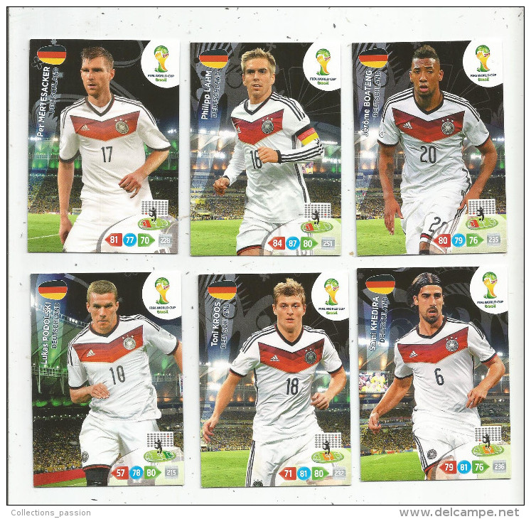 G-I-E , Trading Cards , Carte PANINI , Football , FIFA WORLD CUP , BRASIL , Brésil 2014 , DEUTSCHLAND , LOT DE 6  CARTES - Trading-Karten