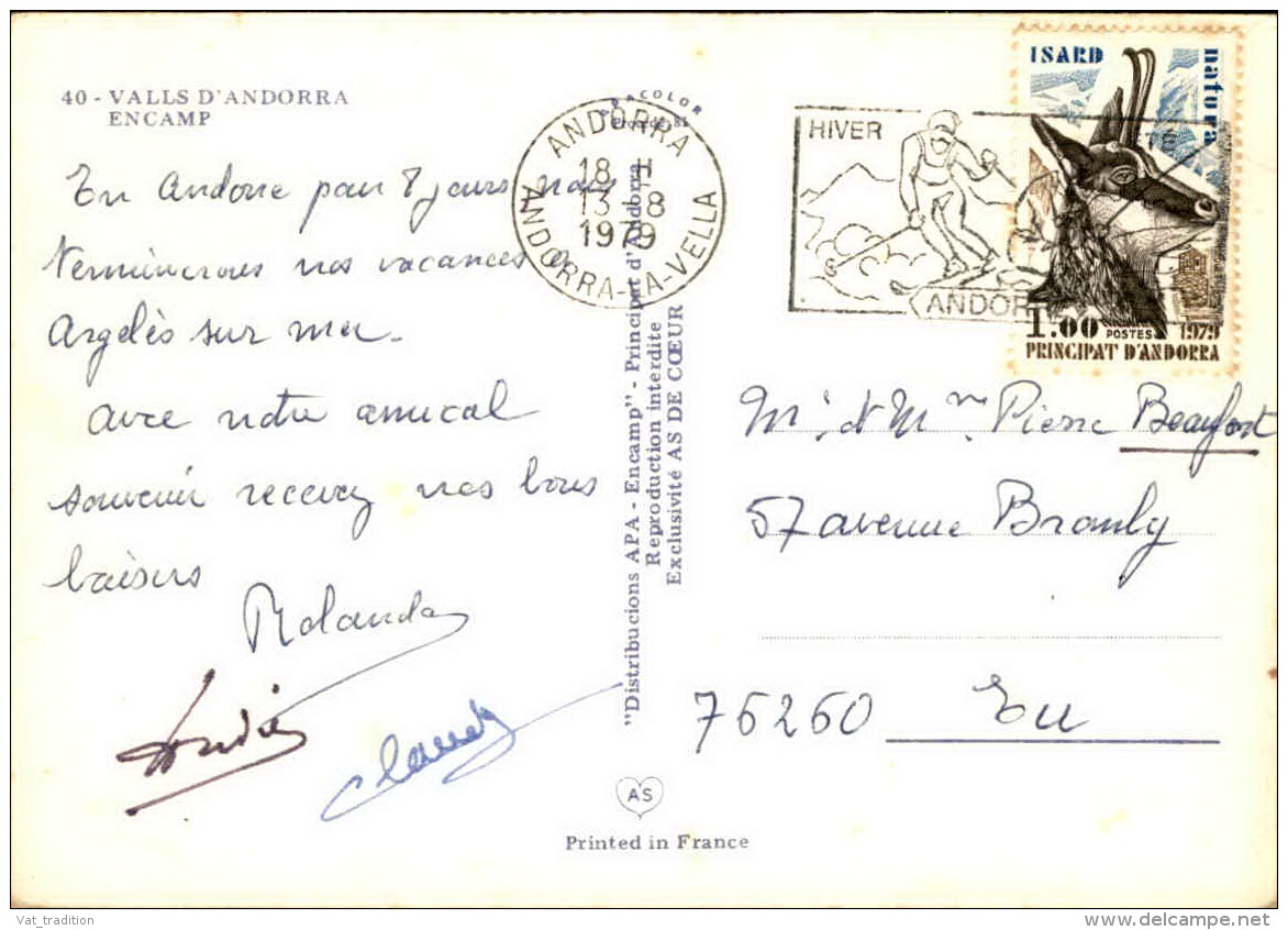 ANDORRE - Oblitération De Andorra Sur Carte Postale Pour La France 1979 - A Voir - L  3721 - Brieven En Documenten
