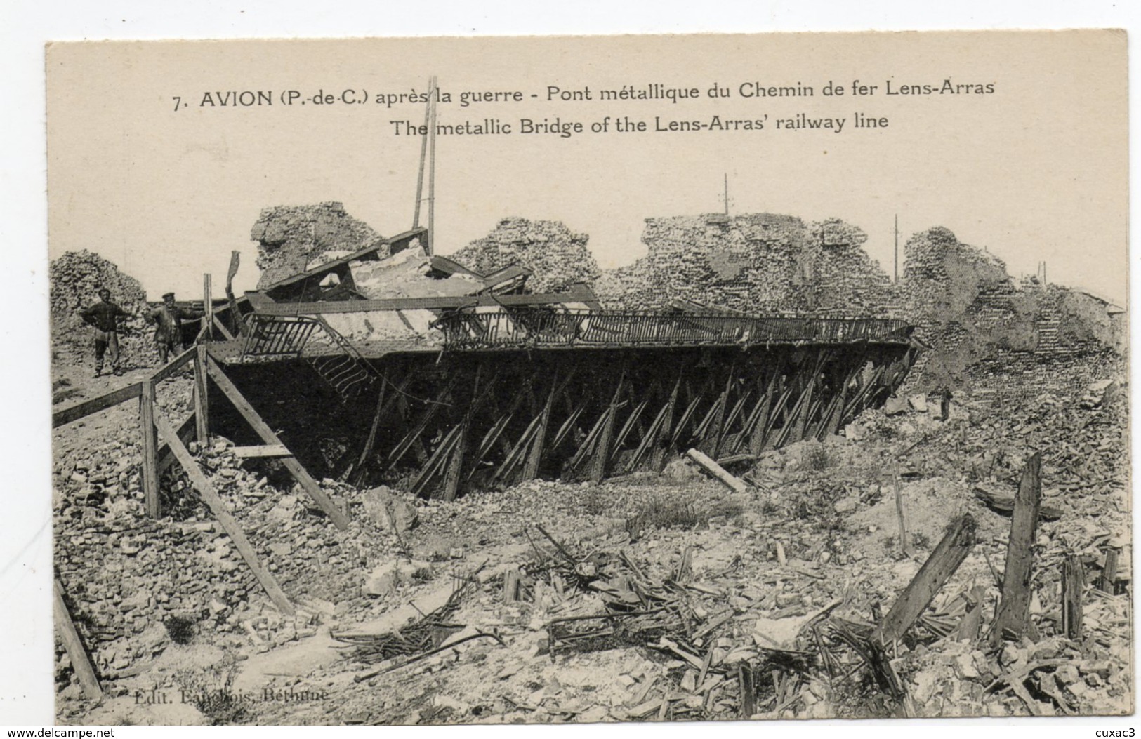 62 - Avion - Après La Guerre -  Pont Métallique Du Chemin De Fer Lens-Arras - Avion