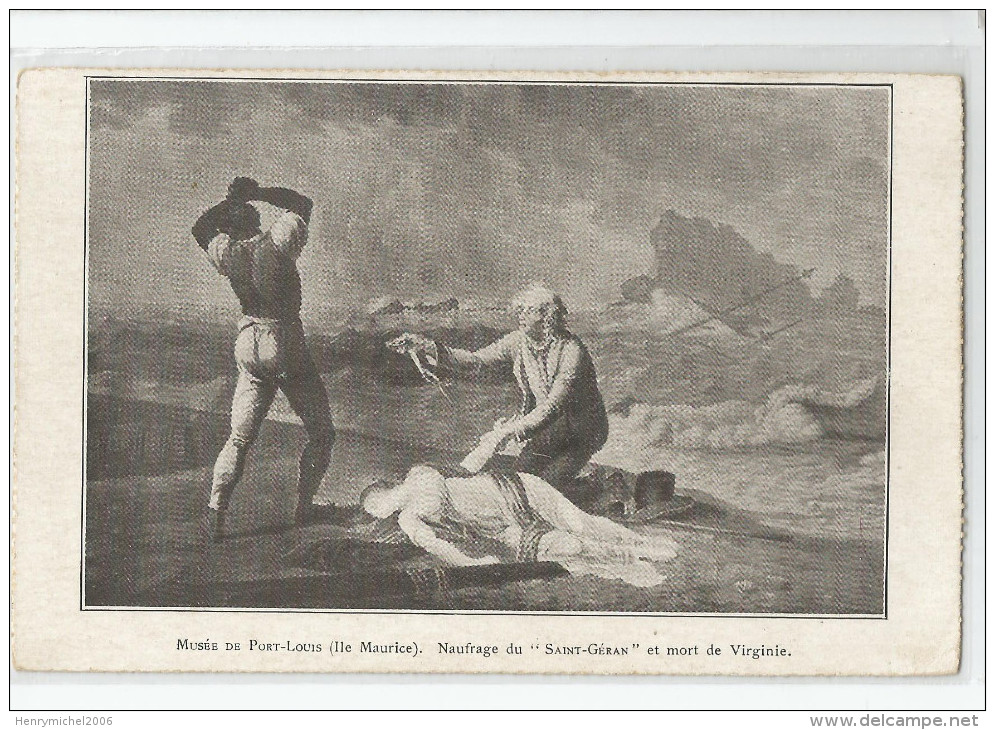 Ile Maurice Musée De Port Louis Naufrage Du Saint Géran Et Mort De Virginie Tableau - Maurice