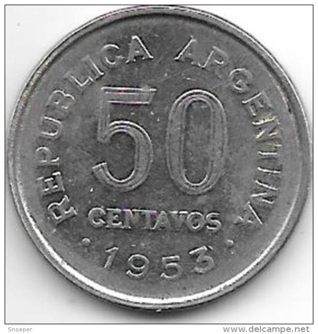 *argentina 50 Centavos 1953  Km 49 - Argentine