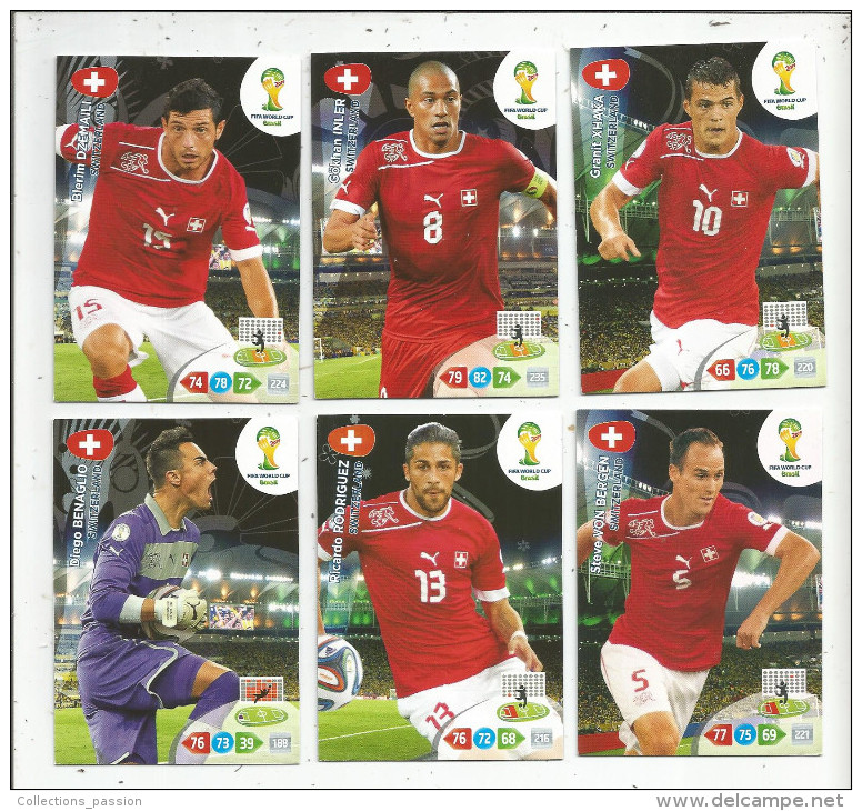 G-I-E , Trading Cards , Carte PANINI , Football , FIFA WORLD CUP , BRASIL , Brésil 2014 , SWITZERLAND , LOT DE 6 CARTES - Trading-Karten