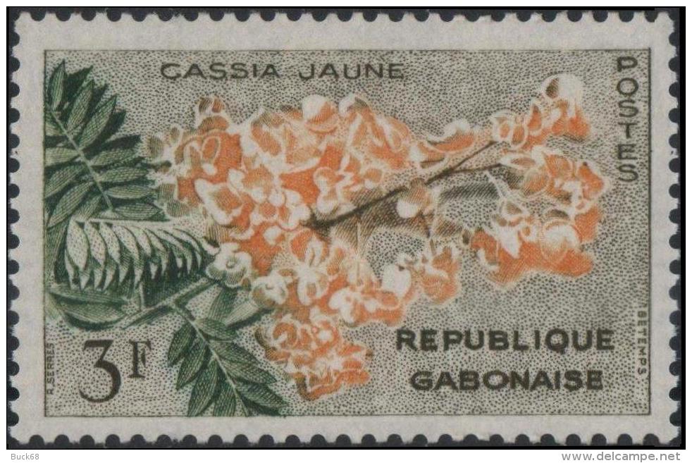 GABON 156 * MLH Fleur Cassia Jaune - Gabon (1960-...)