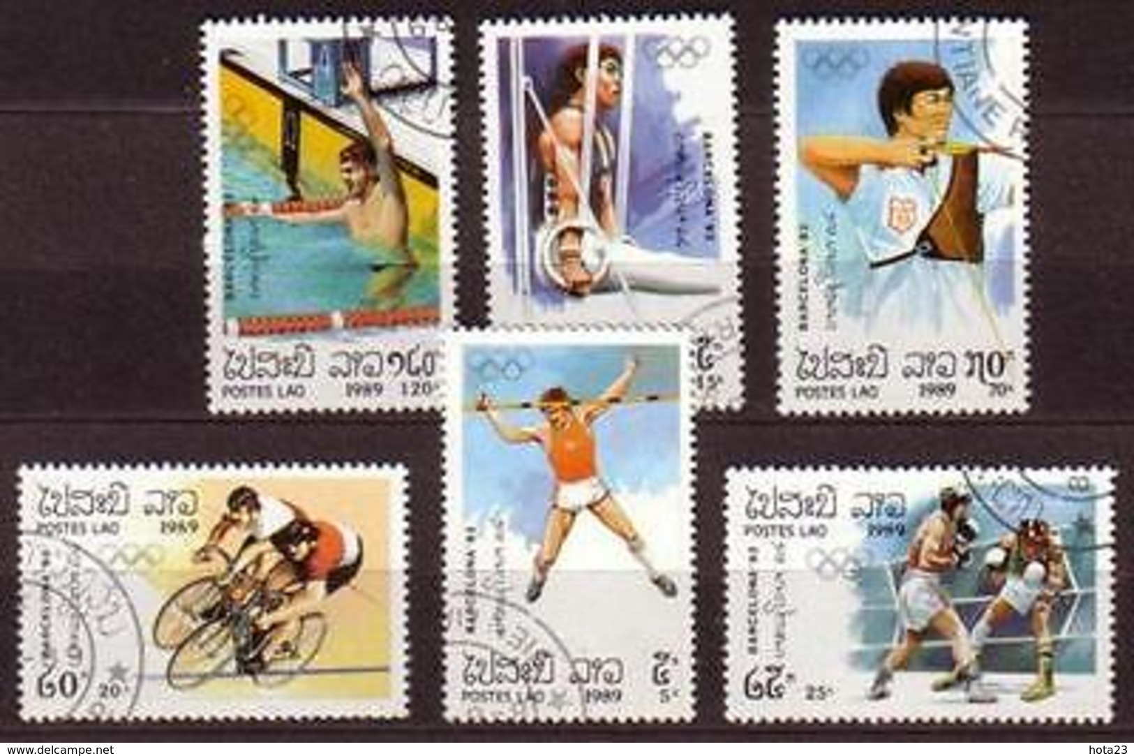 Olympiade 1992 Barcelona, Radfahren,cucling , Boks Laos 1989  (lot 30 - 003) - Laos