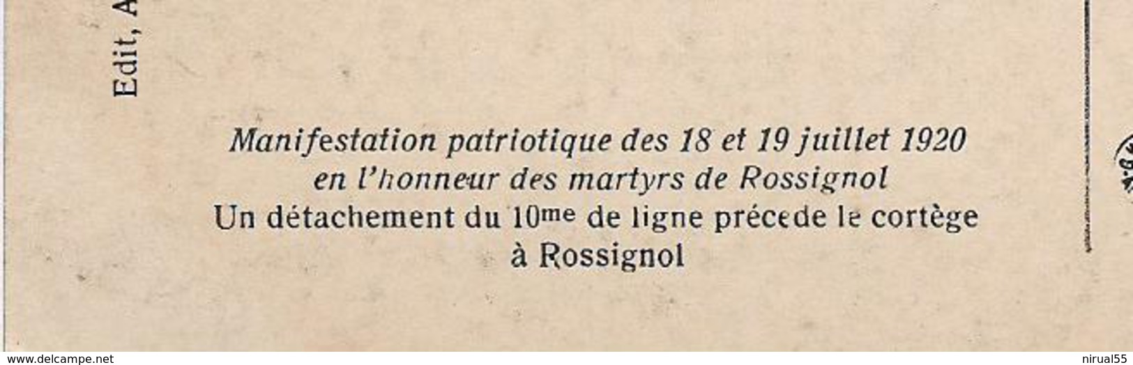 Belgique ROSSIGNOL Manifestation Patriotique 18 19 JUILLET 1920 En L'honneur Des Martyrs  Animation   .........cl - Tintigny