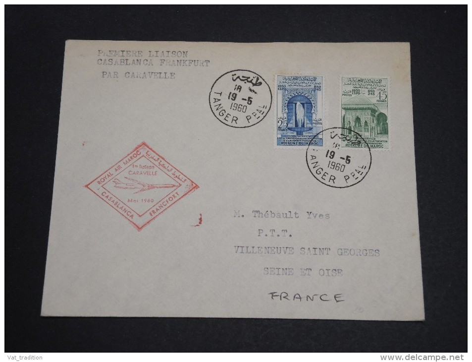 MAROC - Enveloppe De La 1 ère Liaison Par Caravelle Casablanca / Francfort En 1960 - A Voir - L  3836 - Marokko (1956-...)