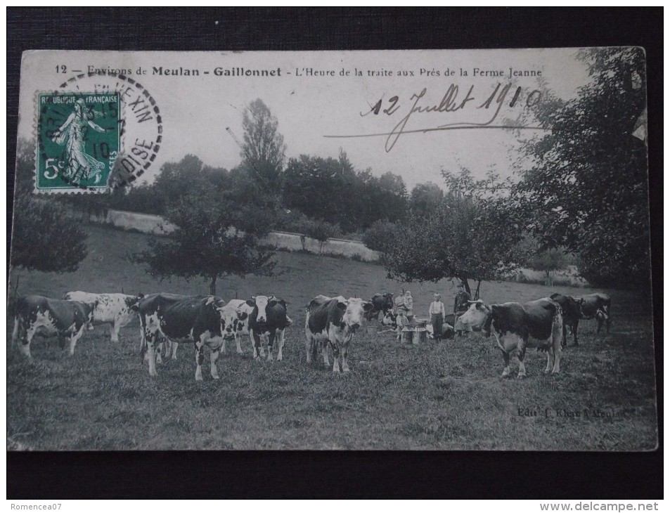 SERAINCOURT (Val-d'Oise) - MEULAN-GAILLONNET - L'Heure De La Traite Aux Prés De La Ferme Jeanne - Animée-12 Juillet 1910 - Seraincourt