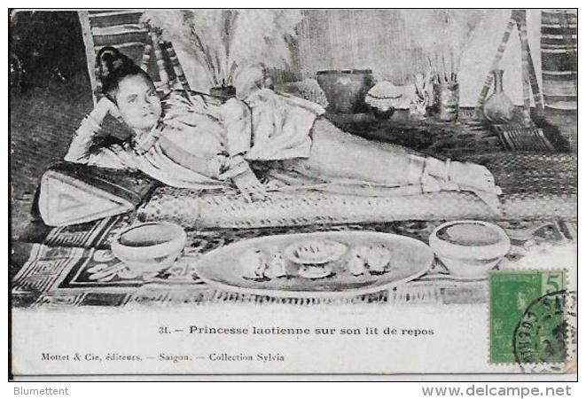 CPA LAOS Asie Indochine Circulé Princesse Laotienne Opium ? - Laos