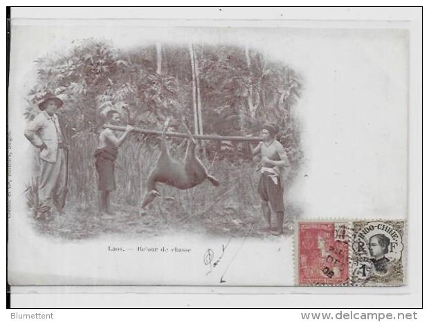 CPA LAOS Asie Indochine Circulé Chasse Chasseur - Laos