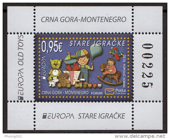 Montenegro 2015 Europa CEPT, Old Toys, Block, Souvenir Sheet MNH - 2015