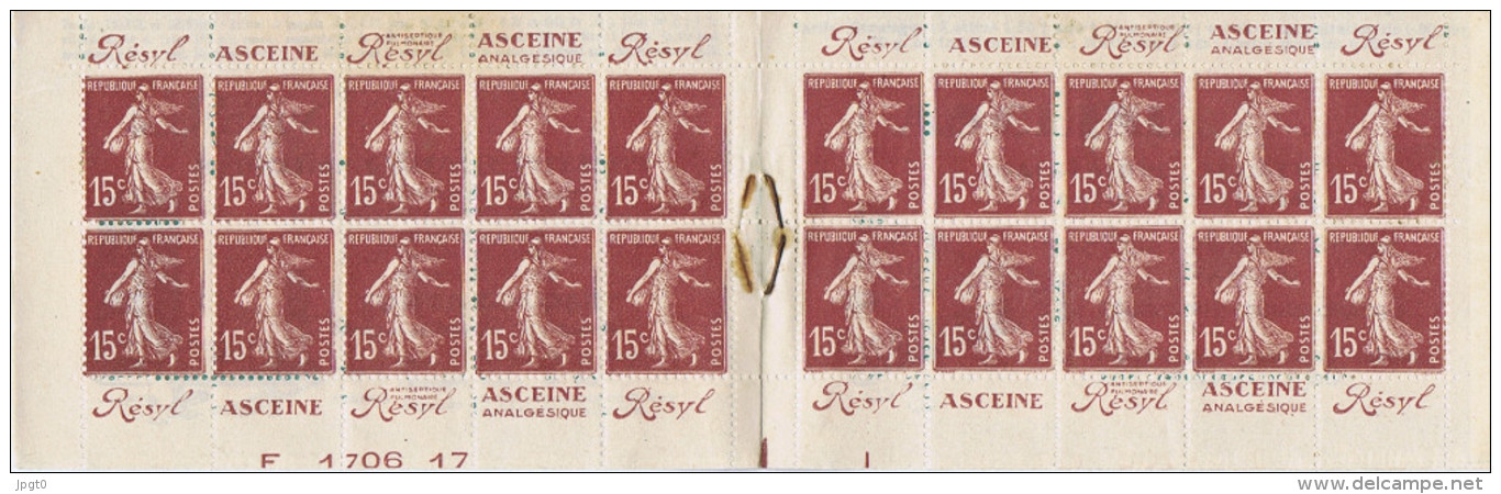 Carnet Booklet Semeuse Sower 189 C 2 Rolland 17 Juin 1929 Tirage 12 000 Exemplaires - Other & Unclassified