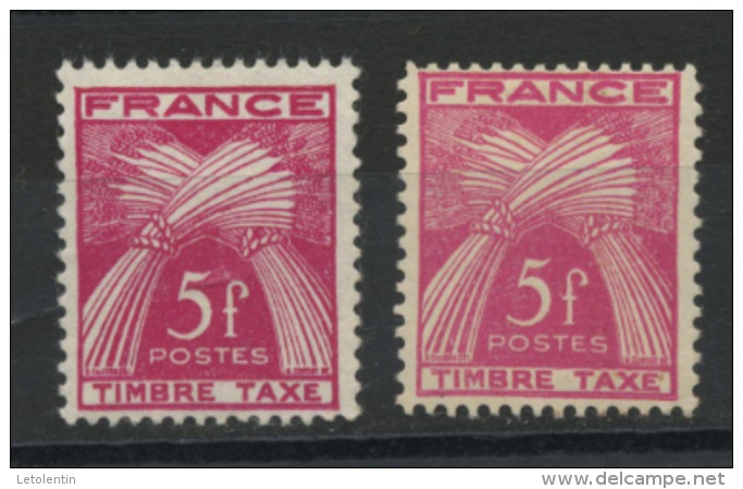 FRANCE - TAXE  - N° Yvert 85**  2 TEINTES - 1859-1959 Nuovi