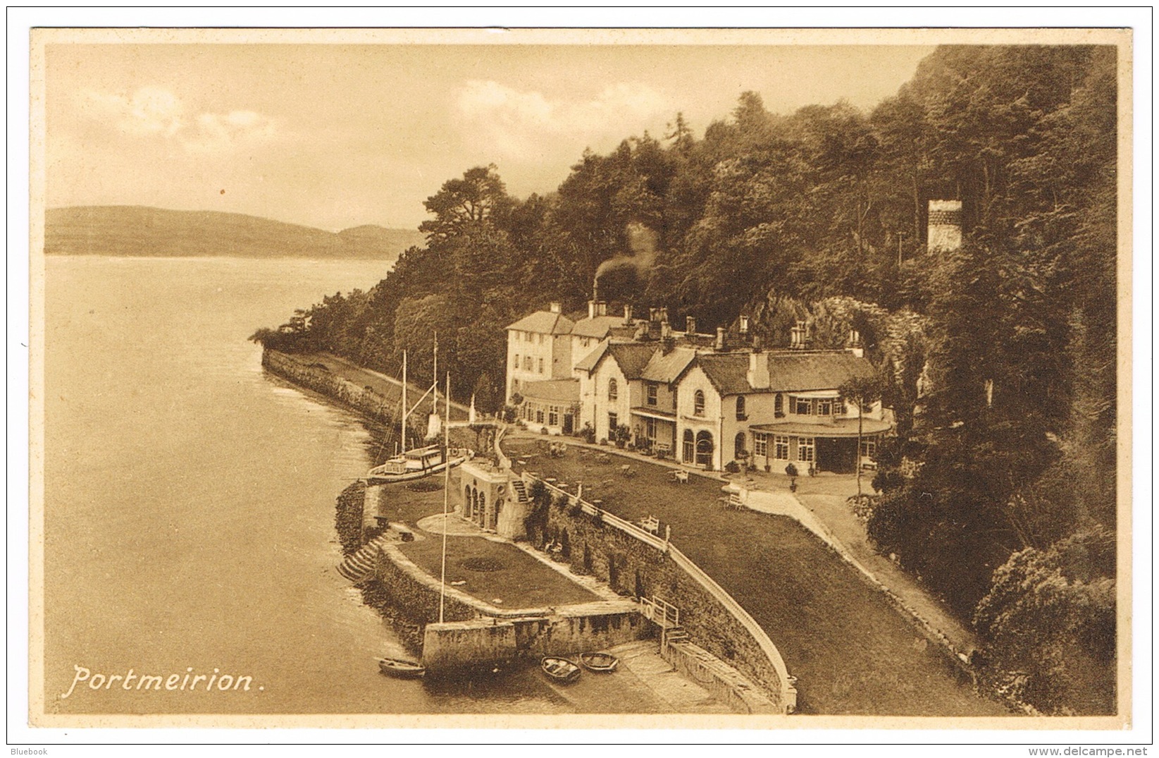 RB 1119 - Early Postcard Portmeirion - Merionethshire Wales - Site TV Series The Prisoner - Merionethshire