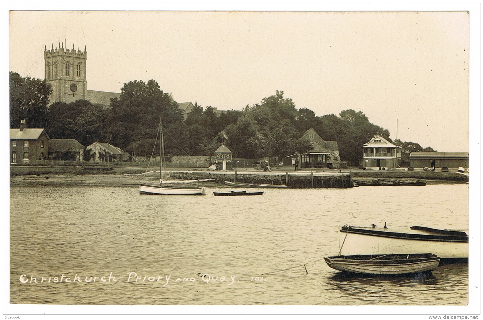 RB 1121 -  Early Postcard - Christchurch Priory &amp; Quay - Bournemouth Dorset - Ex Hampshire - Bournemouth (tot 1972)