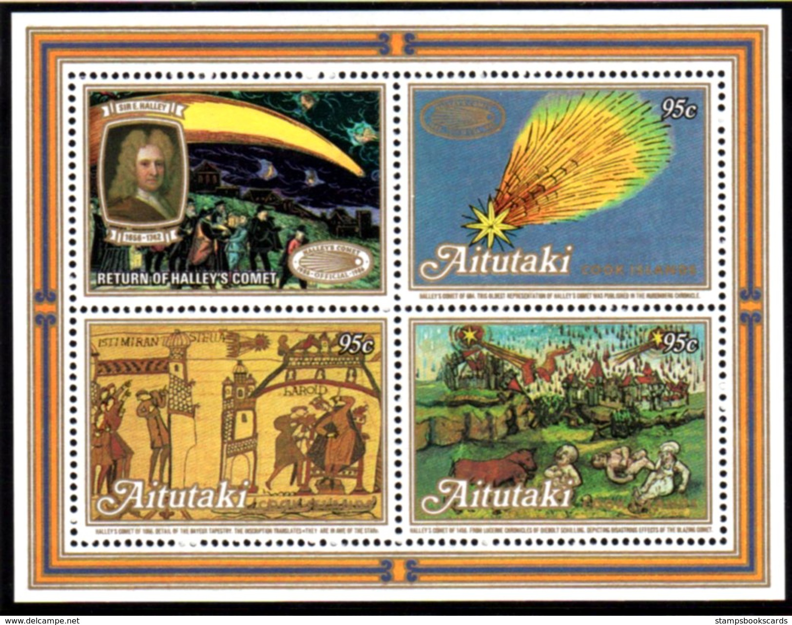 Aitutaki Halley's Comet Miniature Sheet 1986 Mnh - Other & Unclassified