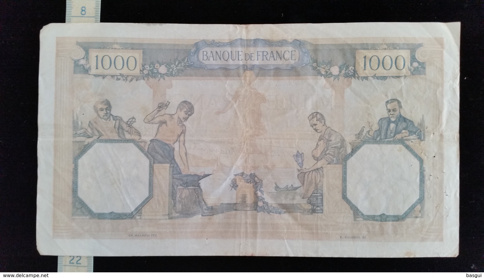 Billet 1000 Francs "Ceres Mercure"  -1938 Y.52.22 - 1 000 F 1927-1940 ''Cérès Et Mercure''