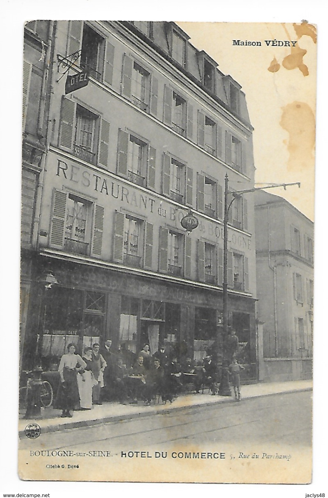 BOULOGNE SUR SEINE  (cpa 92) HOTEL Du COMMERCE, Restaurant Du Bois De Boulogne - -  - L 1 - Boulogne Billancourt
