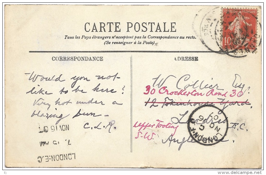 Cannes - Le Boulevard De La Croisette Et Le Casino - LL 21 - Postmark 1907 - Cannes