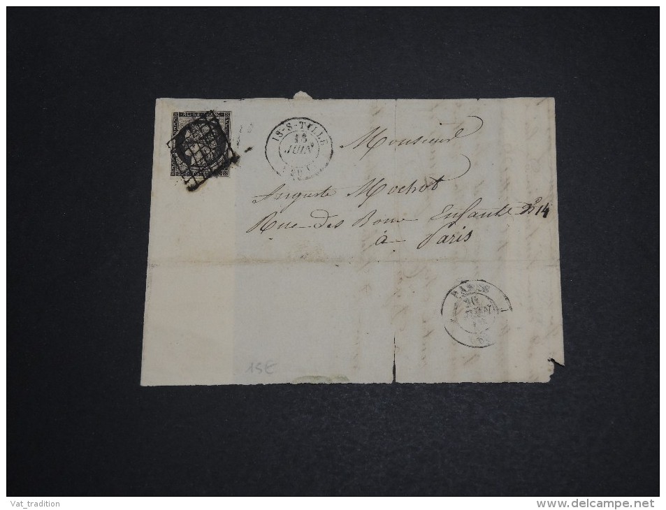 FRANCE - N° 3 Type Cérès Sur Grand Fragment De Lettre De Is Sur Tille Pour Paris - A Voir - L  3925 - 1849-1876: Période Classique