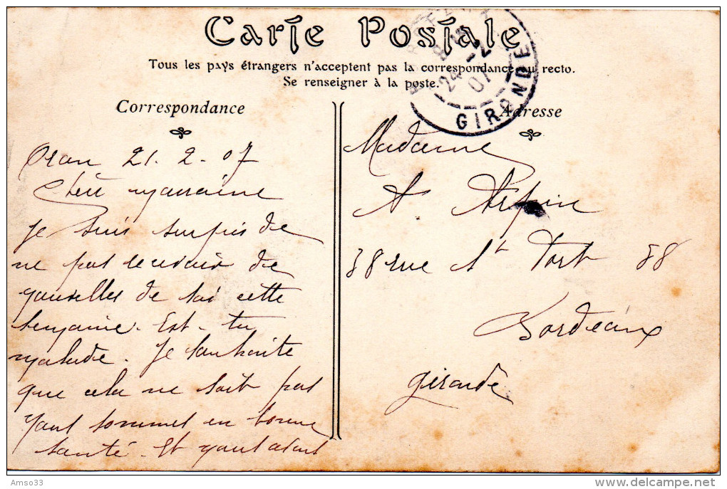 8278. CPA ALGERIE. ORAN. LA NOUVELLE POSTE. RUE ALSACE-LORRAINE. - Oran