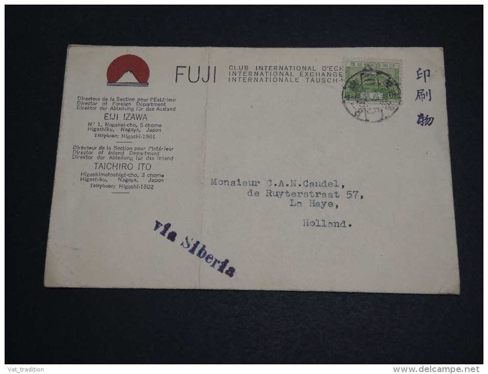 JAPON- Enveloppe Pour Les Pays Bas Via Sibérie - A Voir - L  3938 - Briefe U. Dokumente