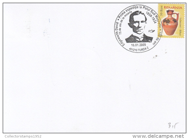 50111- EDGEWORTH DAVID ANTARCTIC EXPEDITION, SPECIAL POSTCARD, 2009, ROMANIA - Spedizioni Antartiche