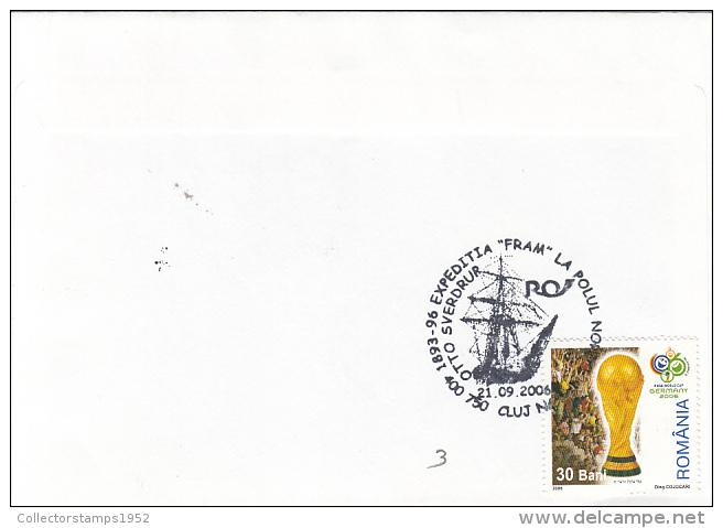 50117- FRAM SHIP ARCTIC EXPEDITION, CREW, SPECIAL COVER, 2006, ROMANIA - Expéditions Arctiques