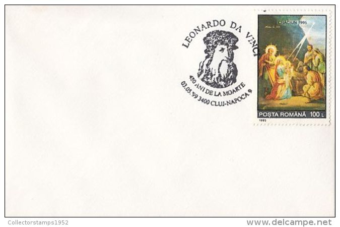 50135- LEONARDO DA VINCI, ARTIST, INVENTOR, SPECIAL POSTMARK ON COVER, 1999, ROMANIA - Altri & Non Classificati