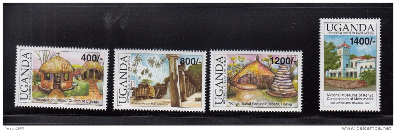 2002 Uganda  Historical Sites Of East Africa Complete Set Of 4 MNH - Uganda (1962-...)